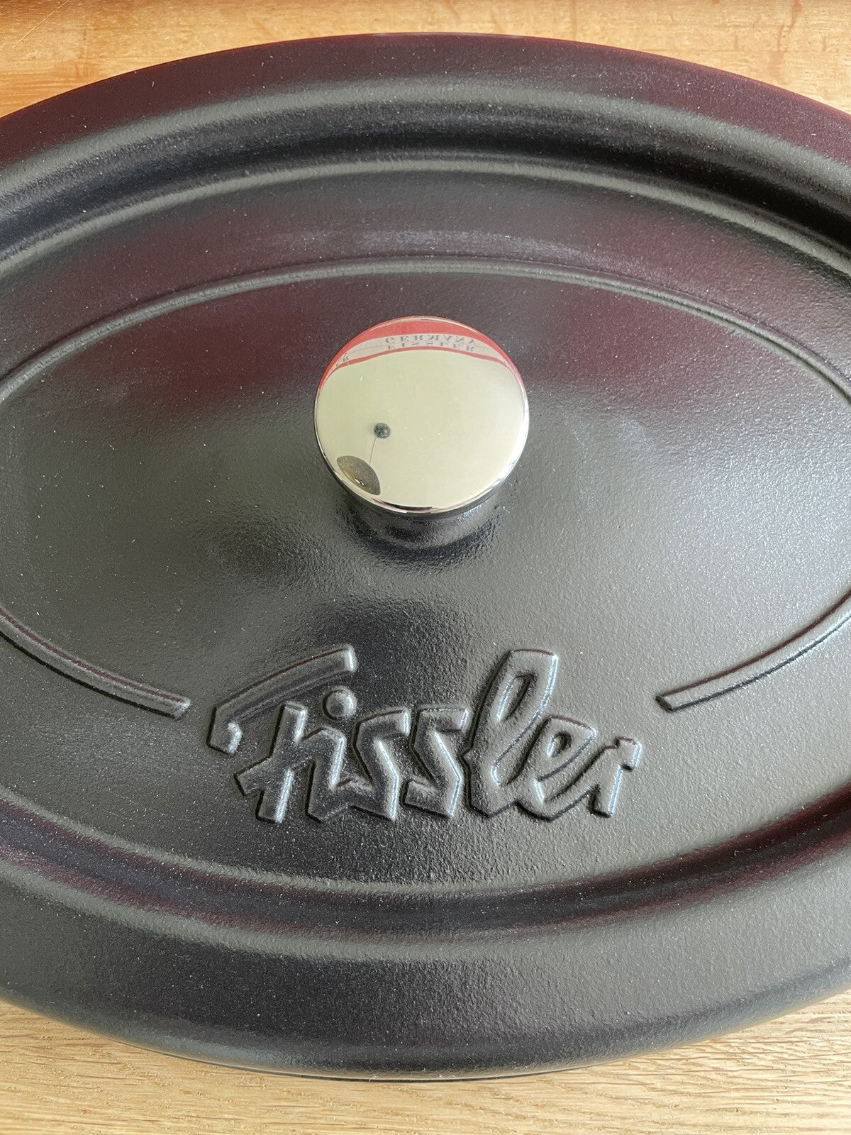 FISSLER Series ARCANA Cast Iron 34cm Black Oval Pot Lid - New Lid ONLY