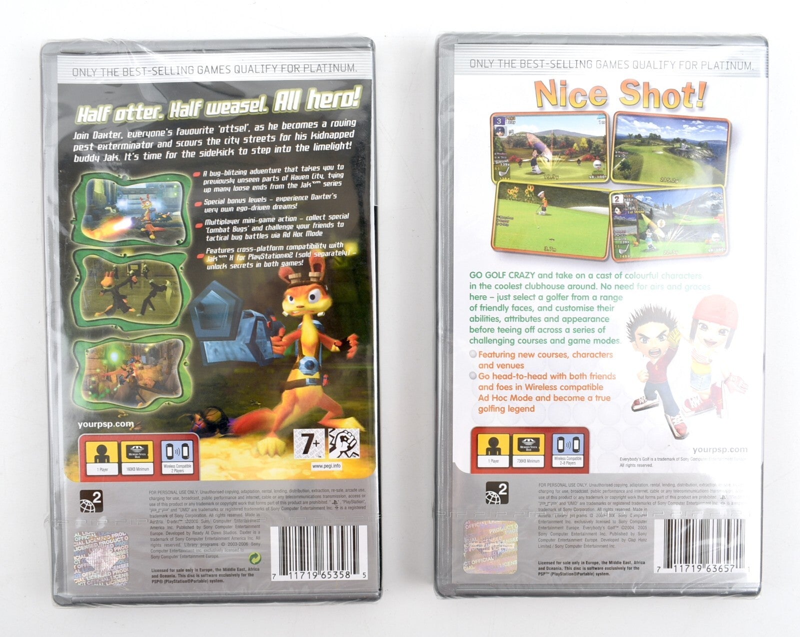 SONY PSP 2x Games - DAXTER + EVERYBODY'S GOLF - New/Sealed