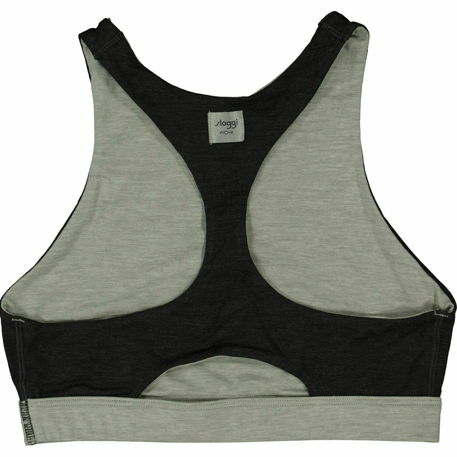 SLOGGI Women's Move Flow Crop Top, Charcoal Grey, size XS