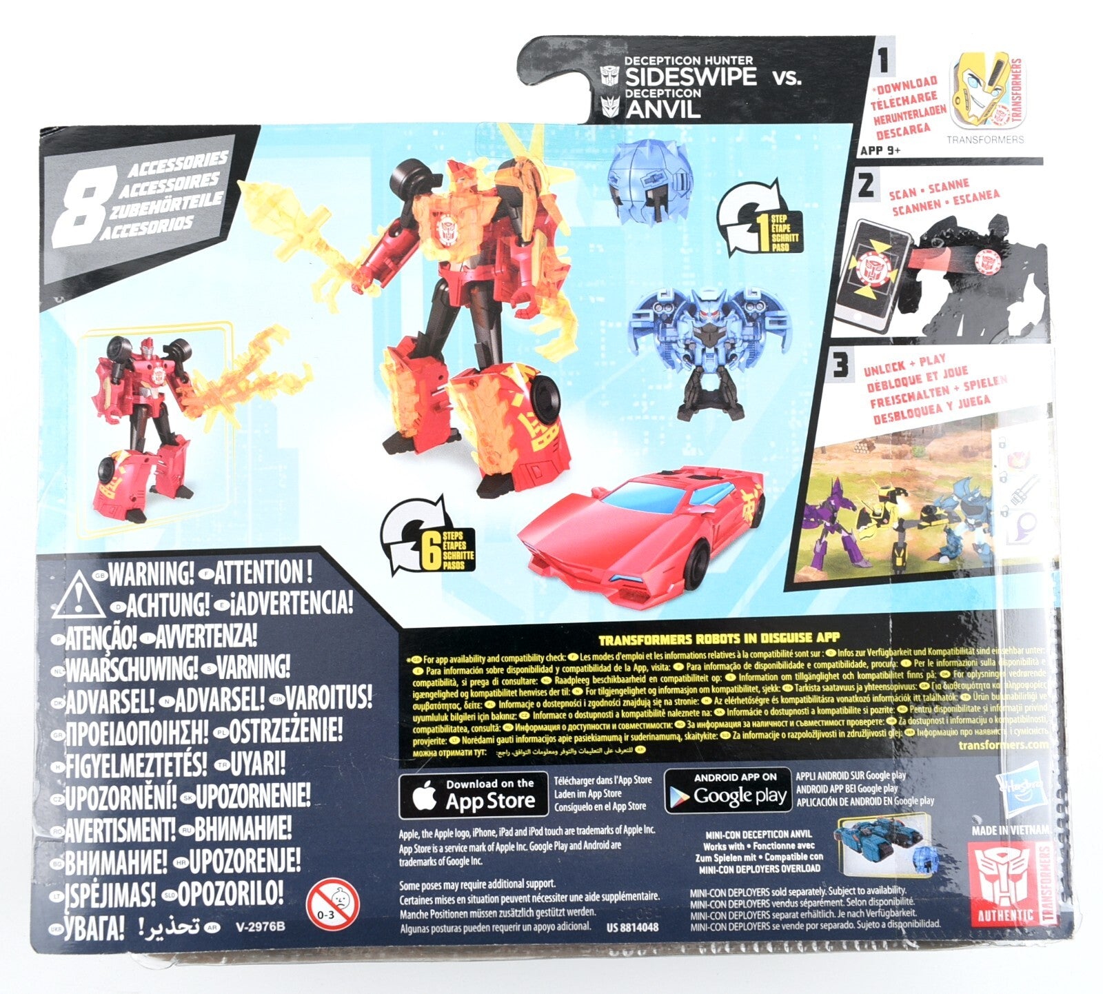 Transformers - Robots in Disguise - SIDESWIPE vs. Mini-con DECEPTICON ANVIL