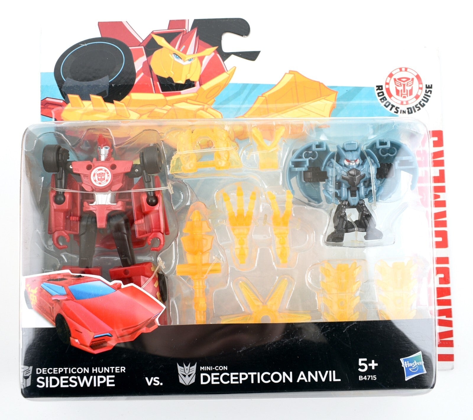 Transformers - Robots in Disguise - SIDESWIPE vs. Mini-con DECEPTICON ANVIL