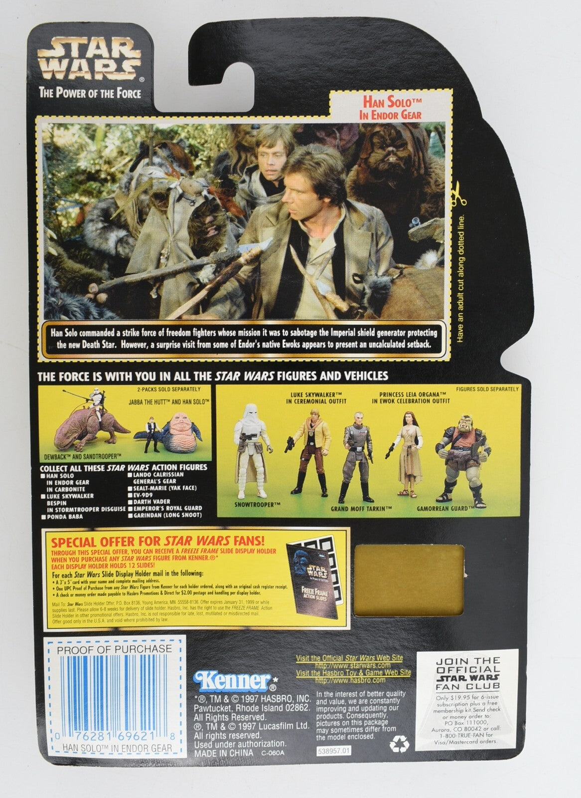 Star Wars: The Power of The Force - HAN SOLO in Endor Gear, Kenner (1997)