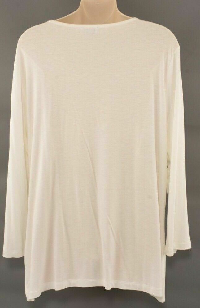 JAEGER Women's Long Sleeve Top, Cream, size Large