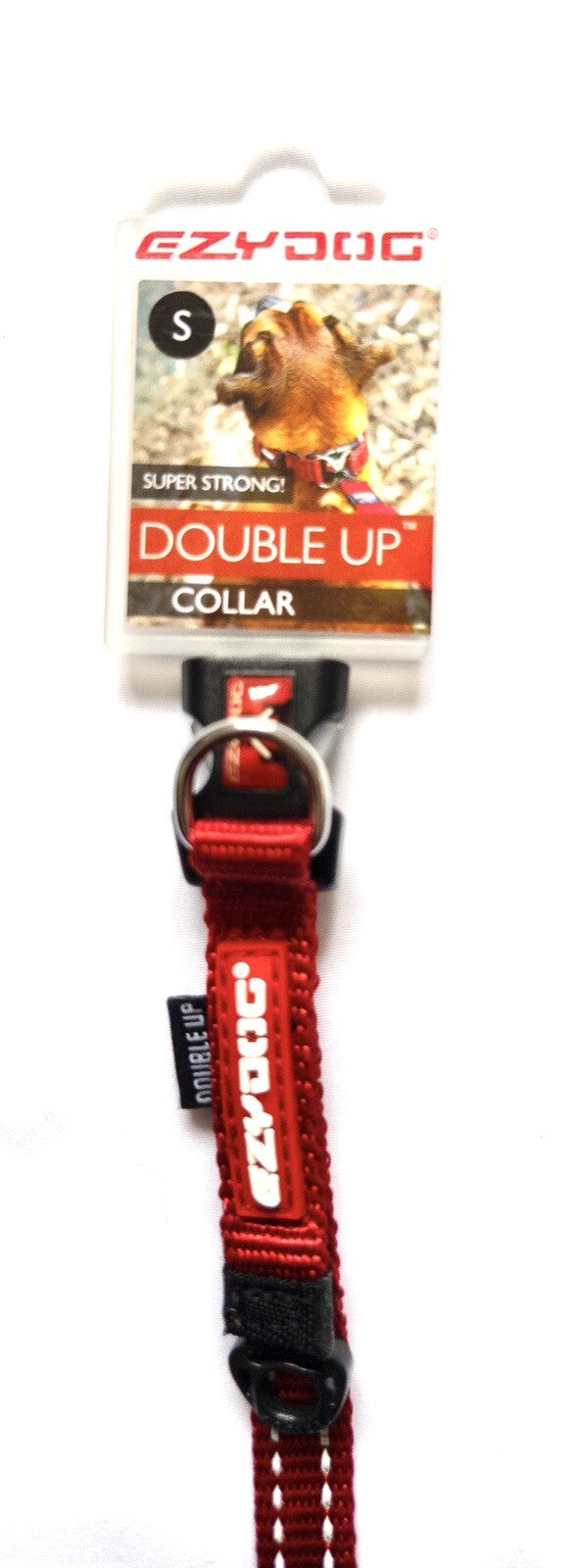 EZY Dog Red Super Strong Double Up Collar Size Small 22-29cm 8.5-11.5"