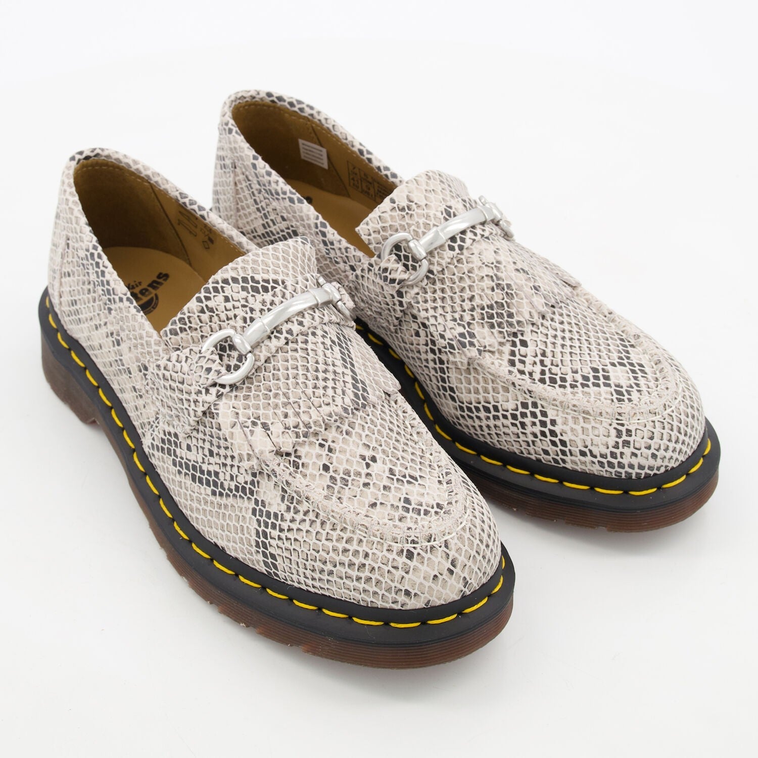 Mens DR MARTENS ADRIAN SNAFFLE PYTHON PRINT LOAFERS UK 8 NEW IN BOX RRP £160