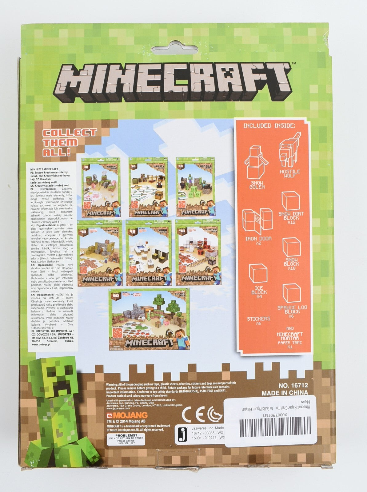 Minecraft Overworld SNOW BIOME - Easy To Build Paper Craft Pack (48+ Pieces)