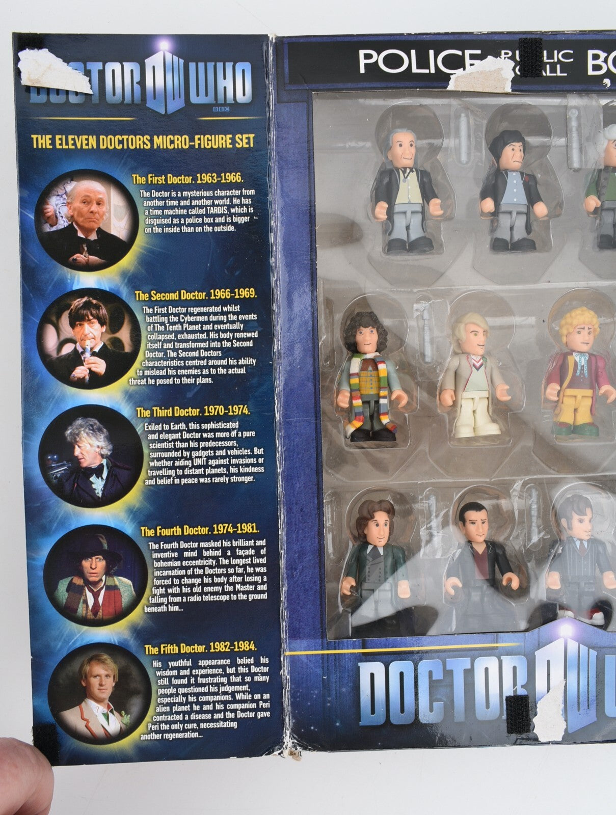 Dr Who 11 ELEVEN DOCTORS Micro Figure Set   *figures complete/missing stands*