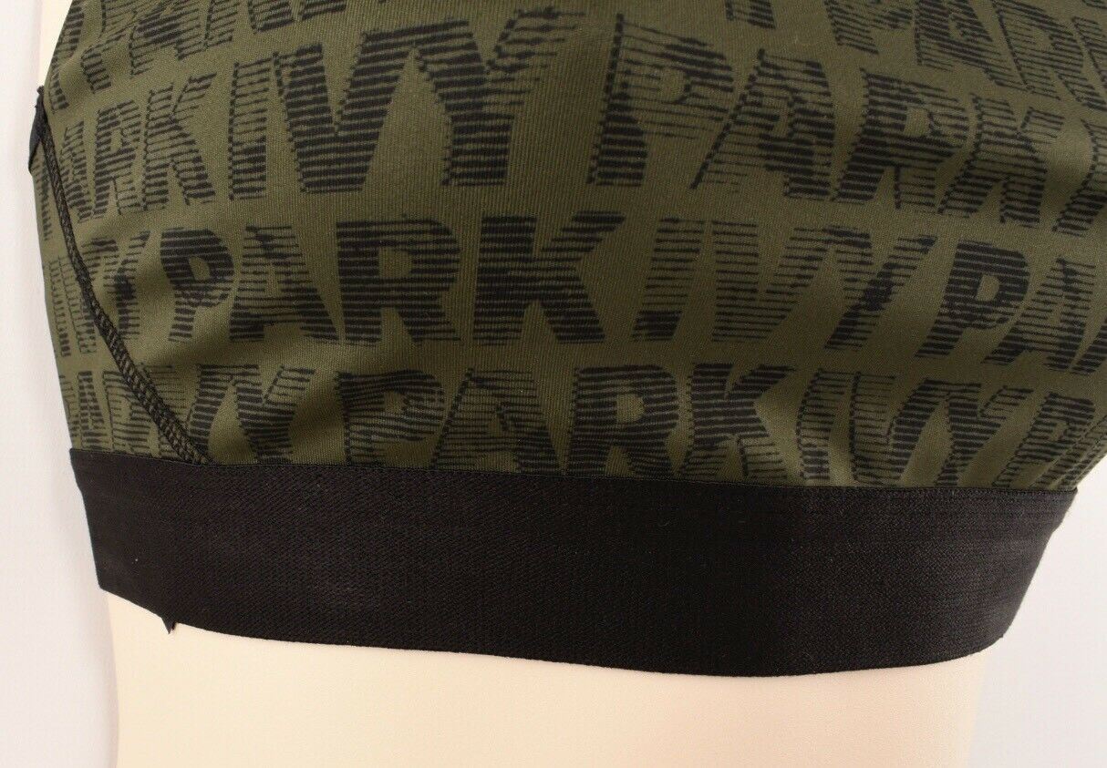 IVY PARK Women's Medium Support Breathable Bra, Olive Green/Black, size SMALL