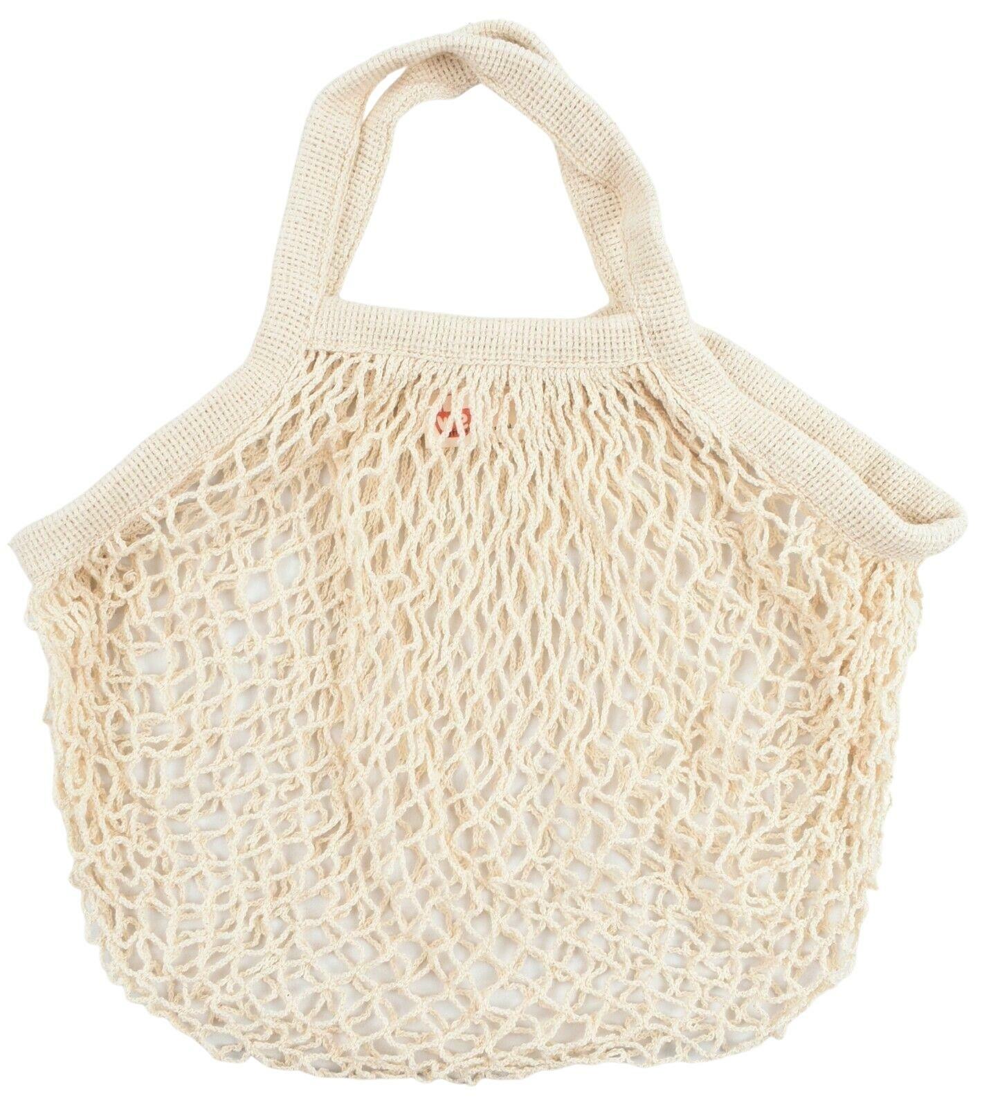 Job Lot 12 x Beige Reusable Mesh Cotton Fruit/Vegetable Shopping Bag - 33x33cm