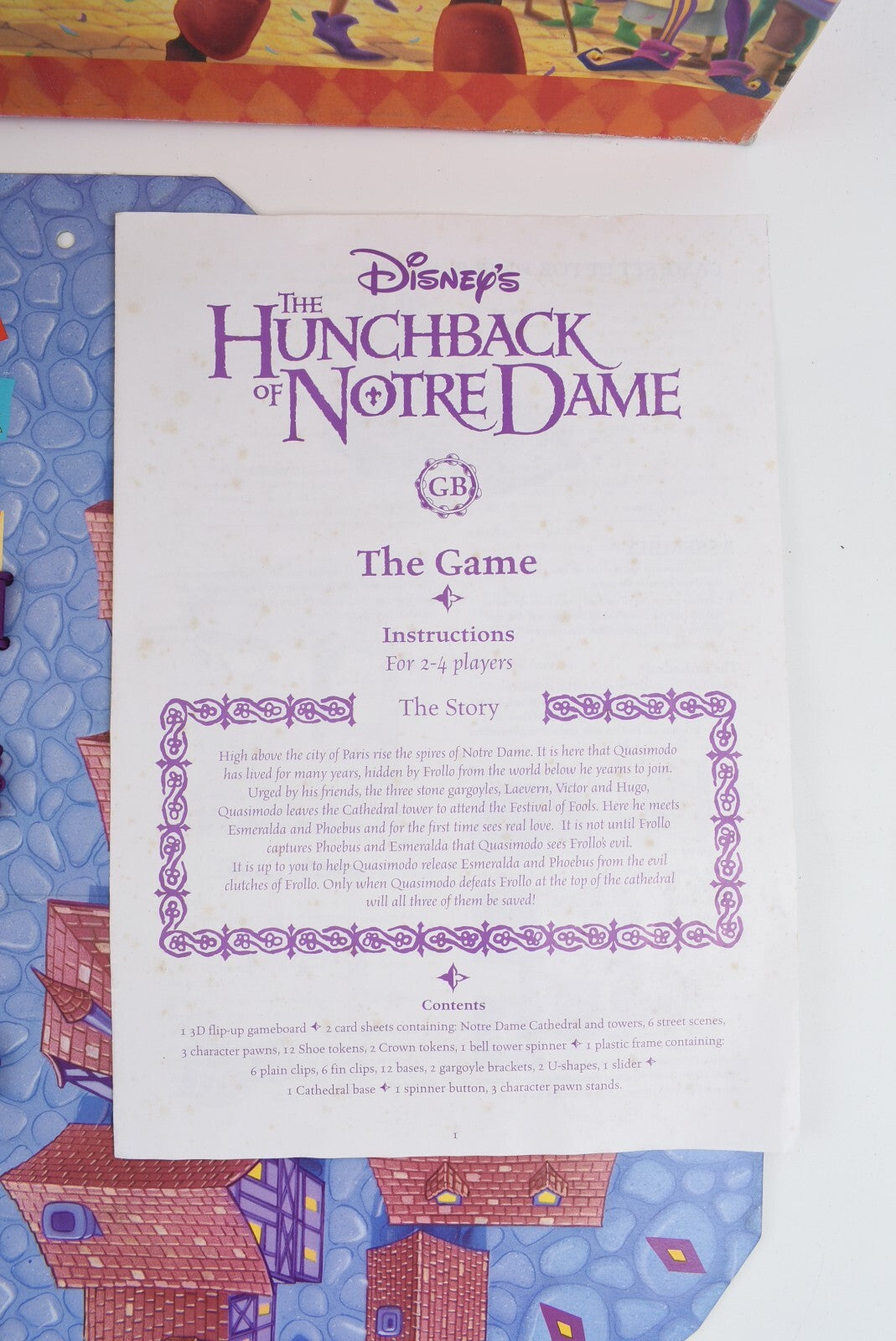 THE HUNCHBACK OF NOTRE DAME - Vintage 3D Board Game, MB Games (1996)