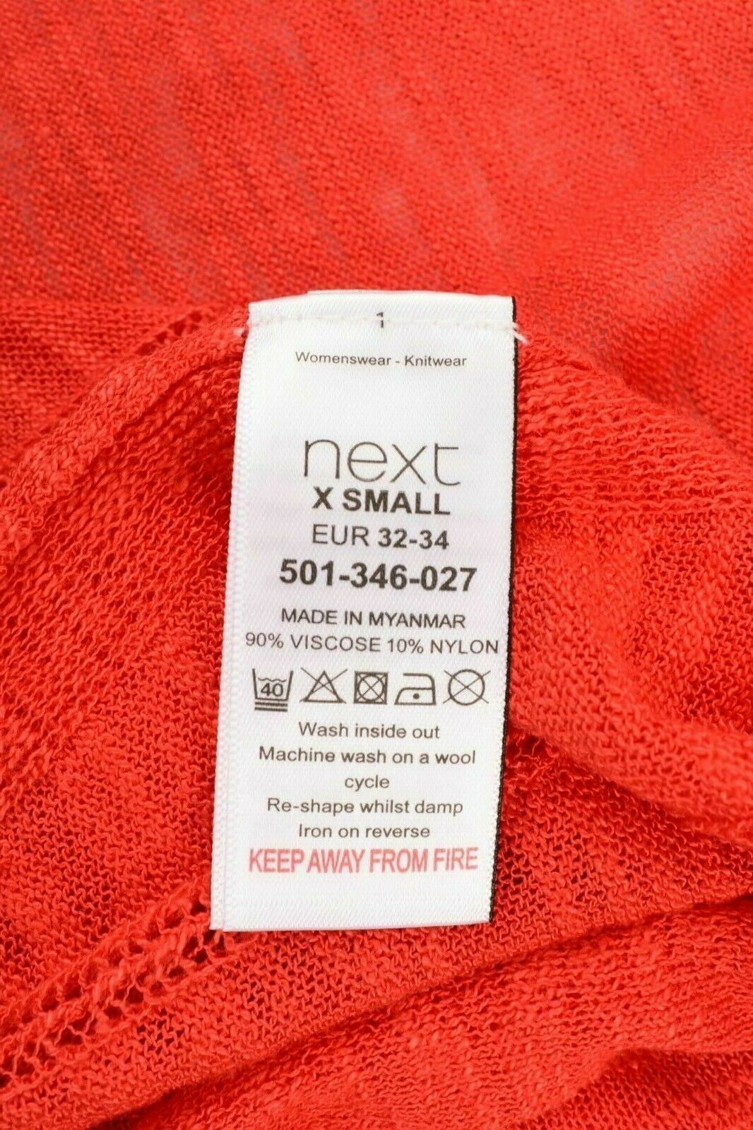 NEXT Women's Tie Front Kimono Cardigan, Tomato Red, size XS /size S