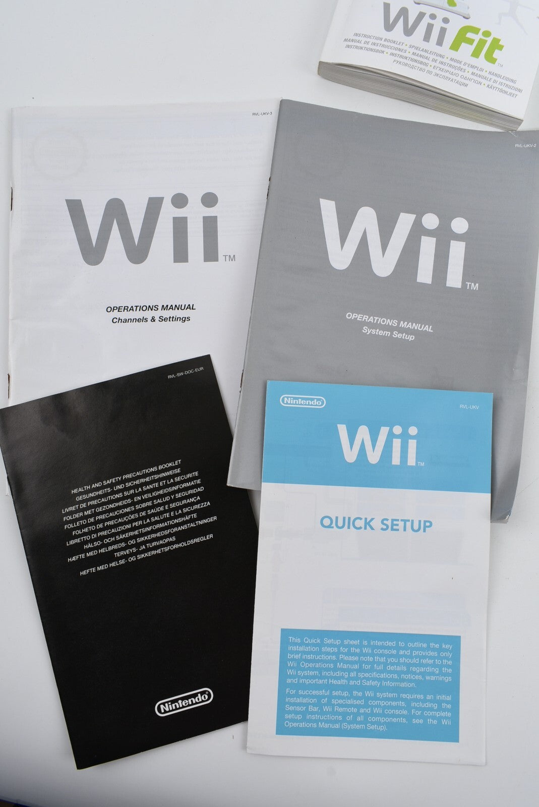 Nintendo Wii Manual Bundle - for Console / WiiFit / Balance Board / Wheel