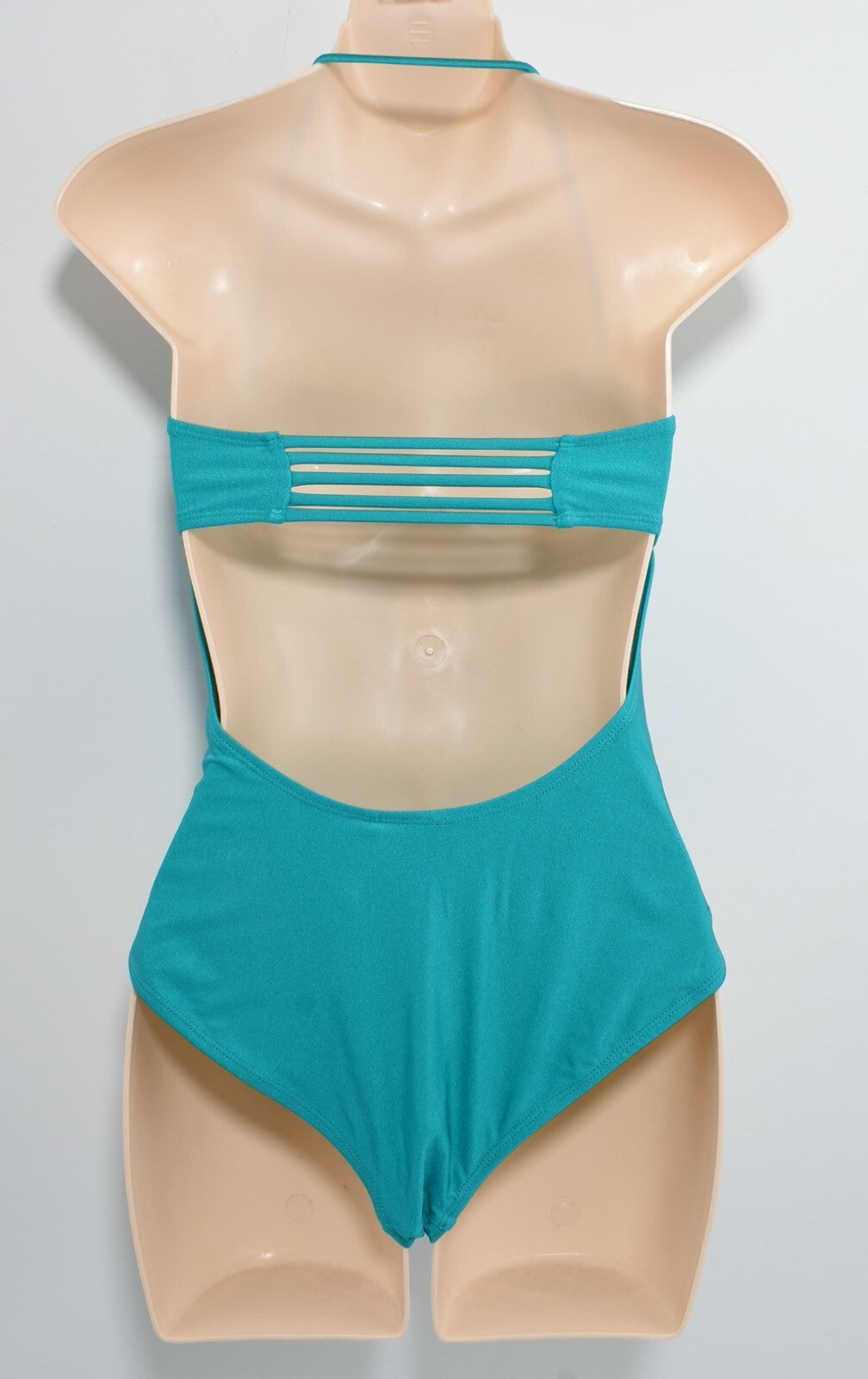 RIVER ISLAND Womens Halterneck One-piece Swimsuit, Turquoise, size UK 8