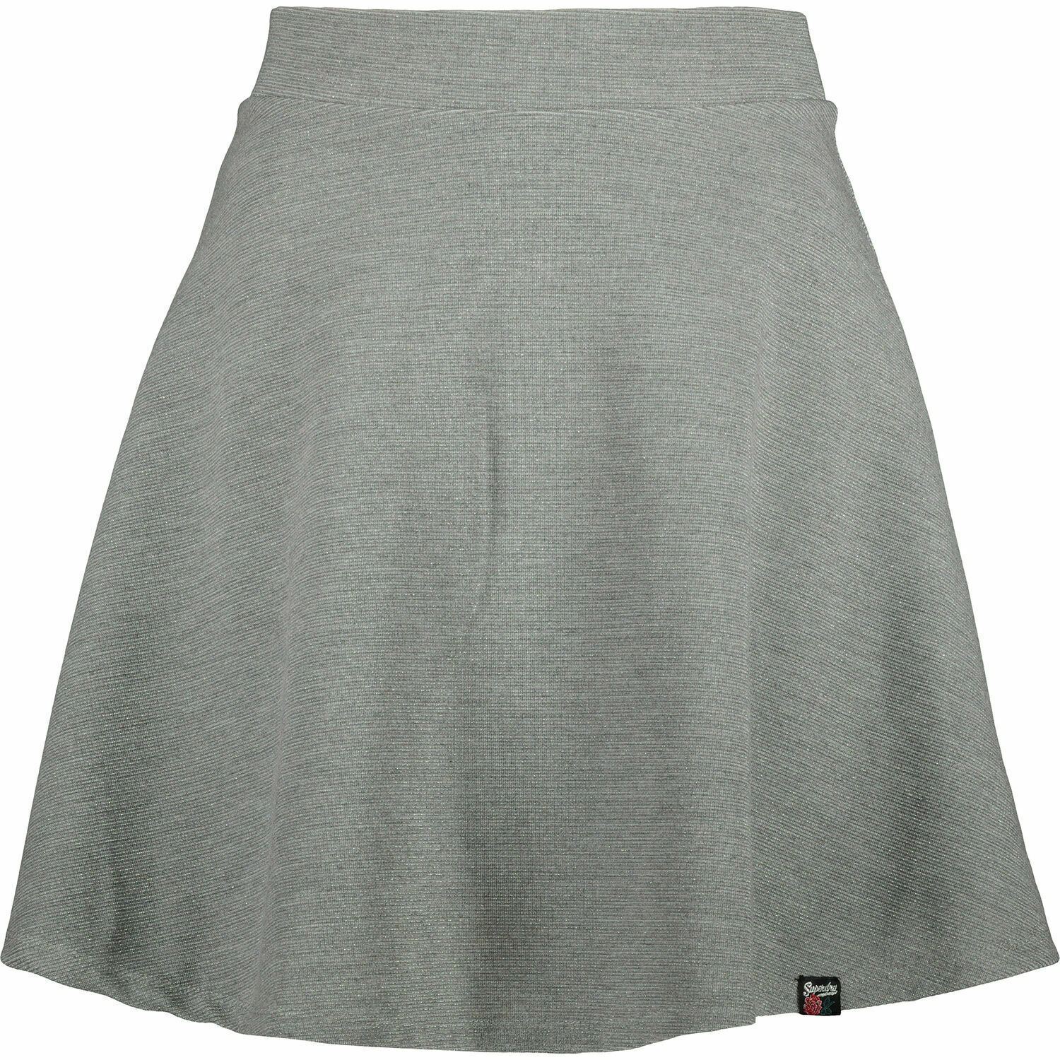 SUPERDRY Women's TAYLA Iron Grey Sparkle Skater Skirt, size M / UK 12