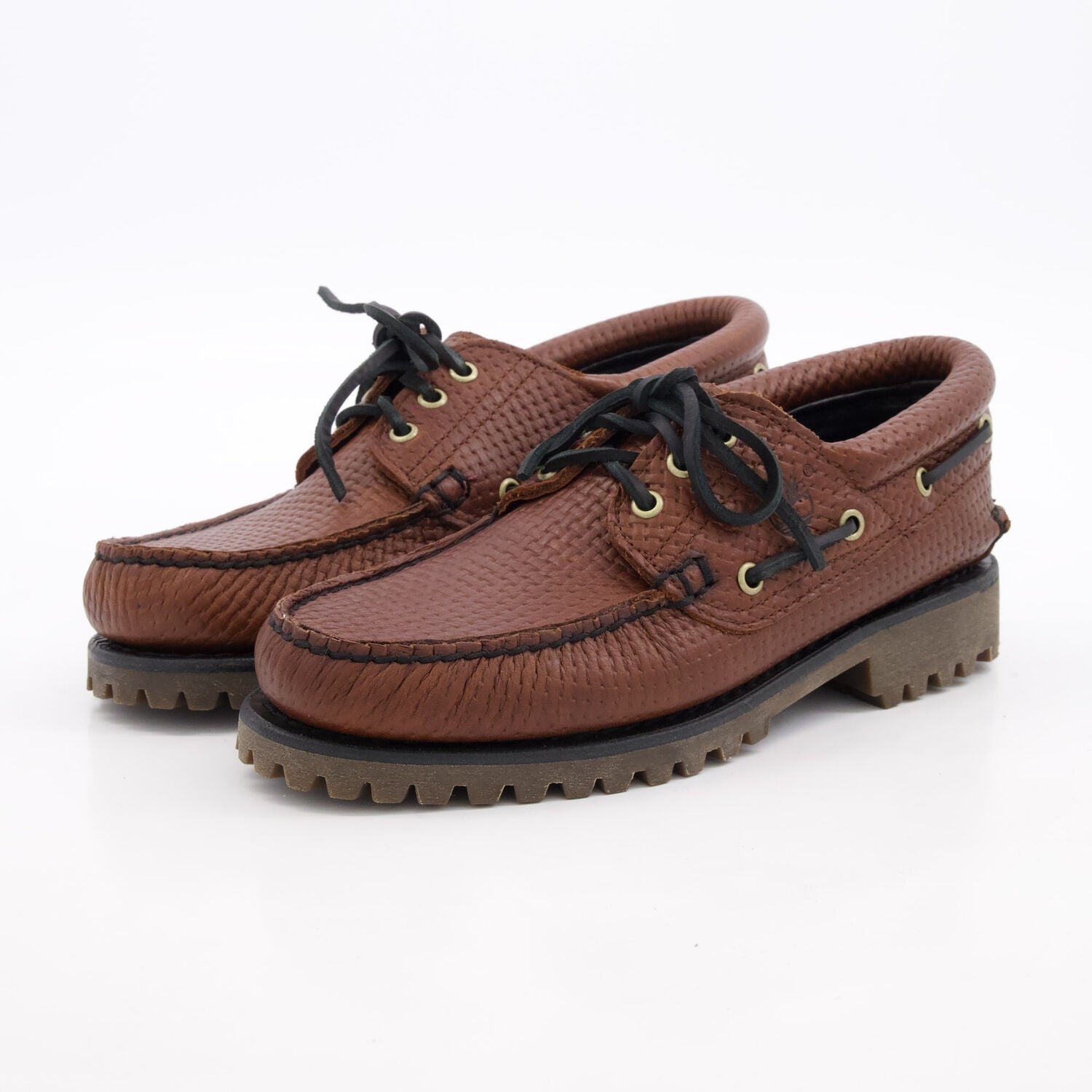 Genuine Timberland brown weave Full Grain Boat Shoes 3 Eye RRP £180 size- UK9