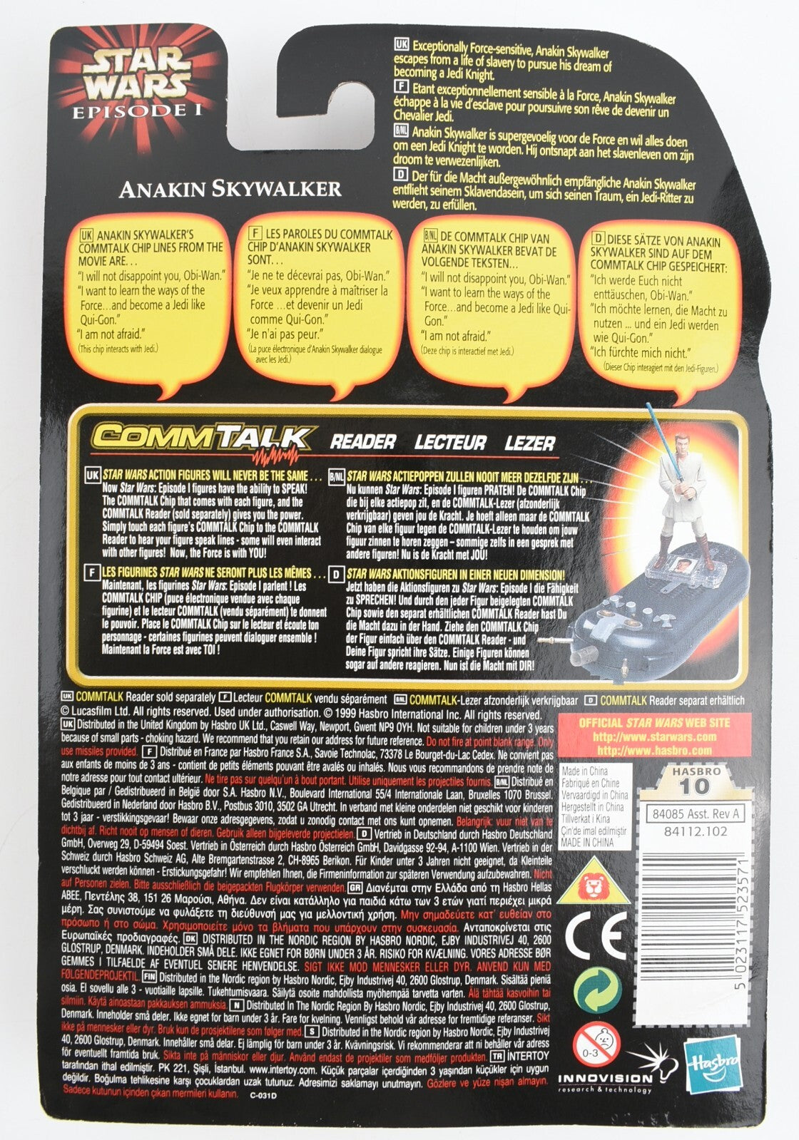 Star Wars: Episode I. - ANAKIN SKYWALKER (includes CommTalk chip), Hasbro 1999