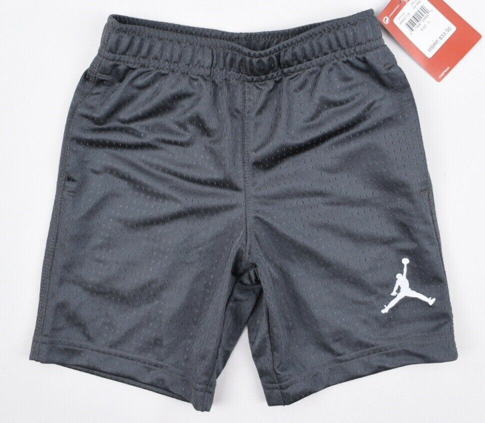 NIKE JORDAN Boys' Basketball Style Shorts, Dark Grey, size 4 years
