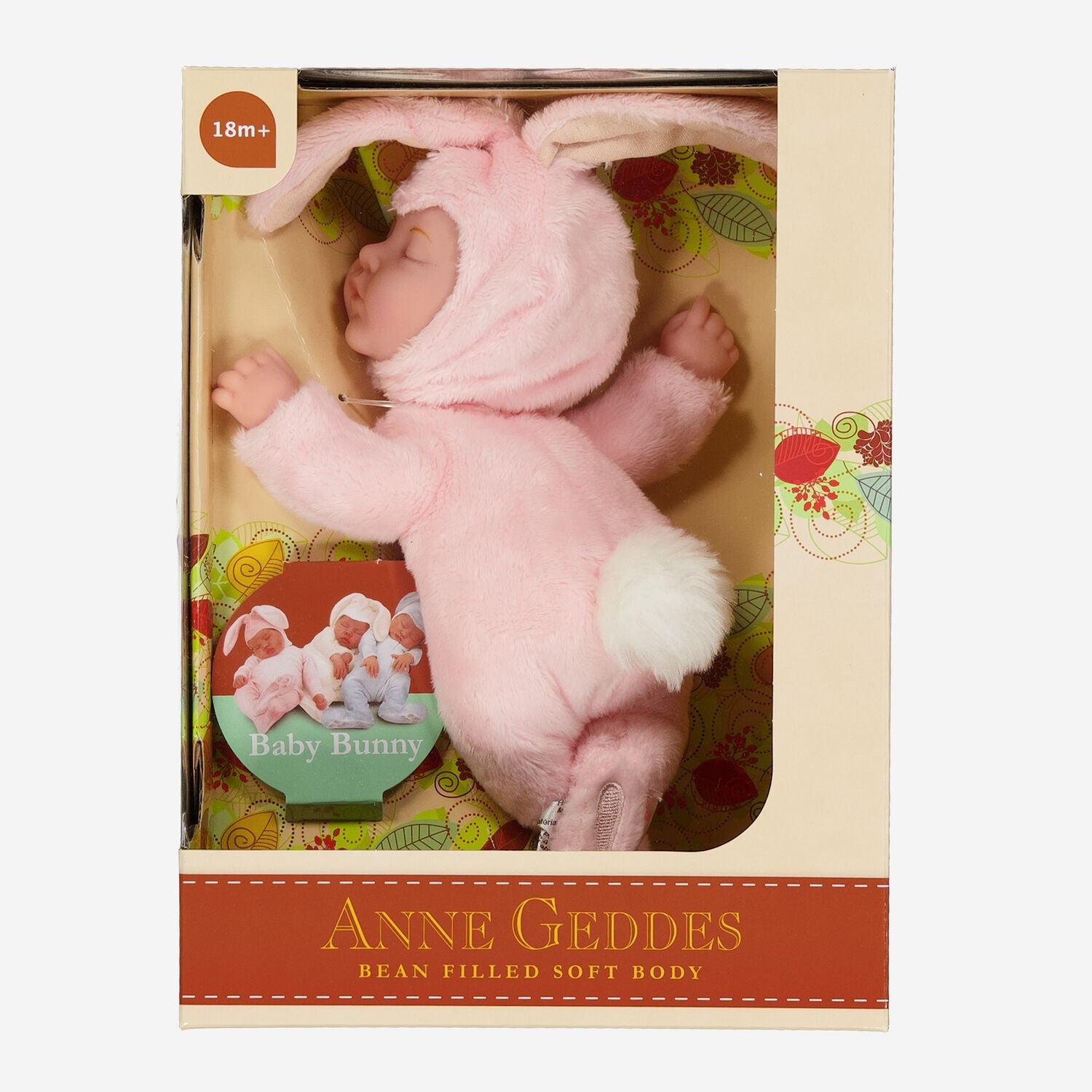 Anne Geddes Pink Bunny Doll 9 inch Soft Bean Filled Body NEW