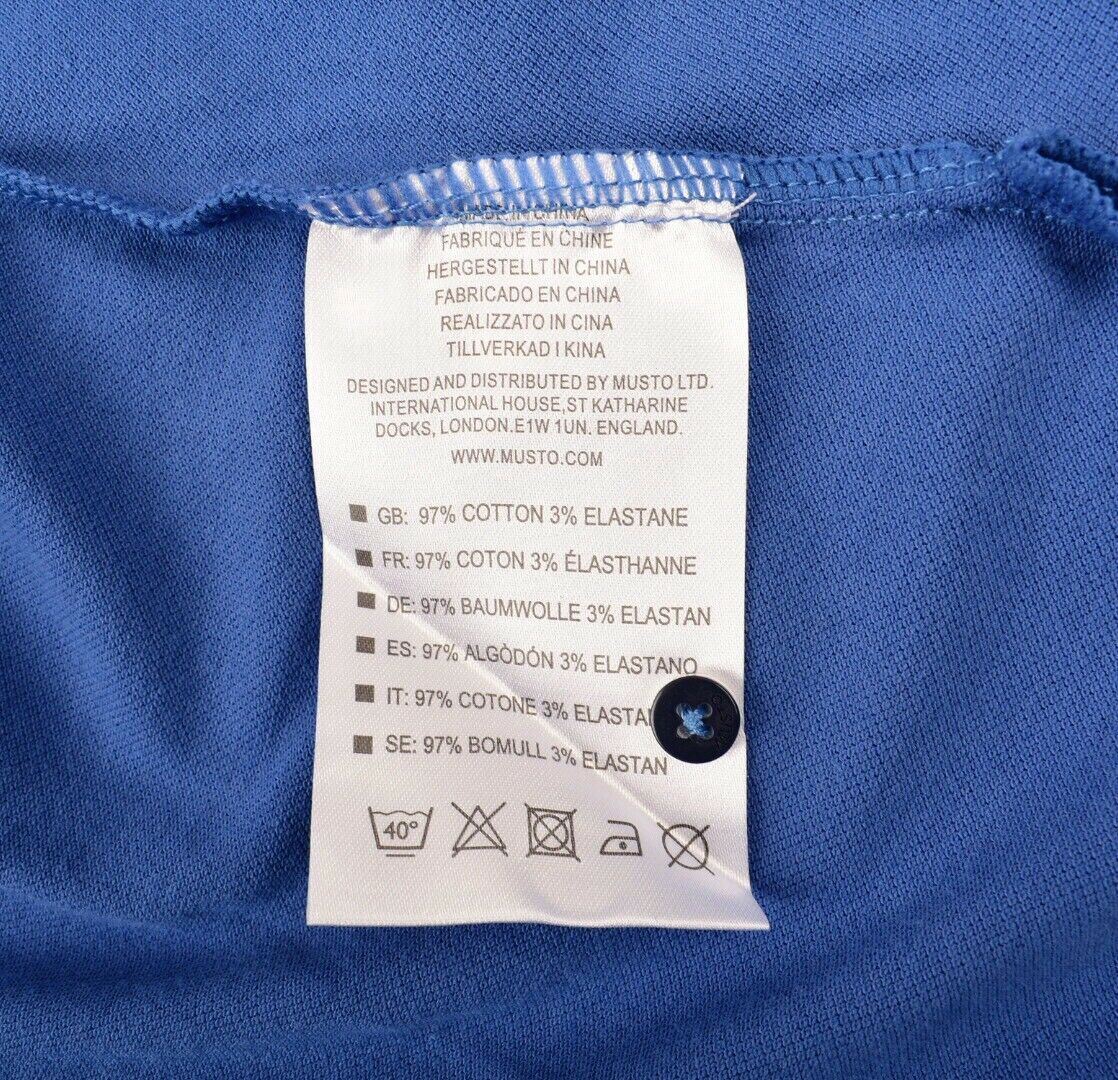 MUSTO women's top JESSICA pique polo shirt, blue, size XS