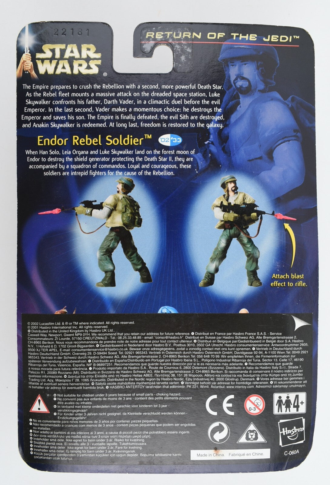 Star Wars: Return of the Jedi - ENDOR REBEL SOLDIER figure, Hasbro (2002)