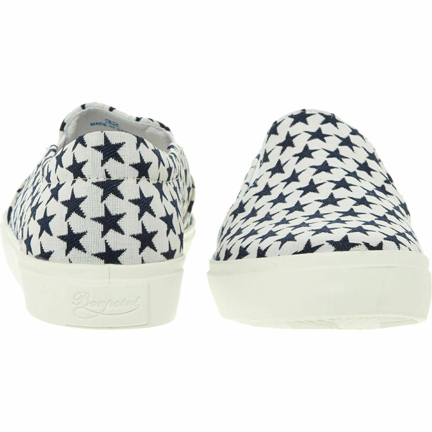 BONPOINT Boys' Black & White Star Slip On Trainers, UK 1  junior