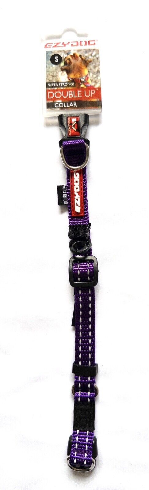 EZY Dog Purple Super Strong Double Up Collar Size Small 22-29cm 8.5-11.5"