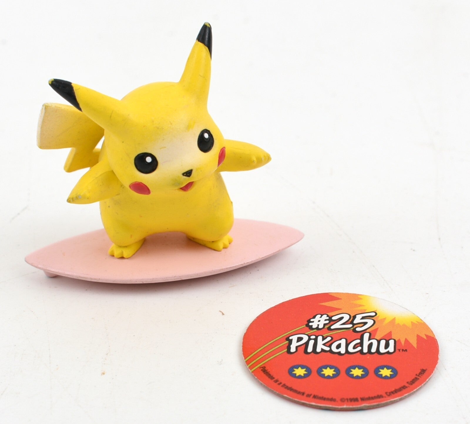 Vintage 1999 TOMY CGTSJ Nintendo Pokémon Figure ~ #25 Surfing Pikachu