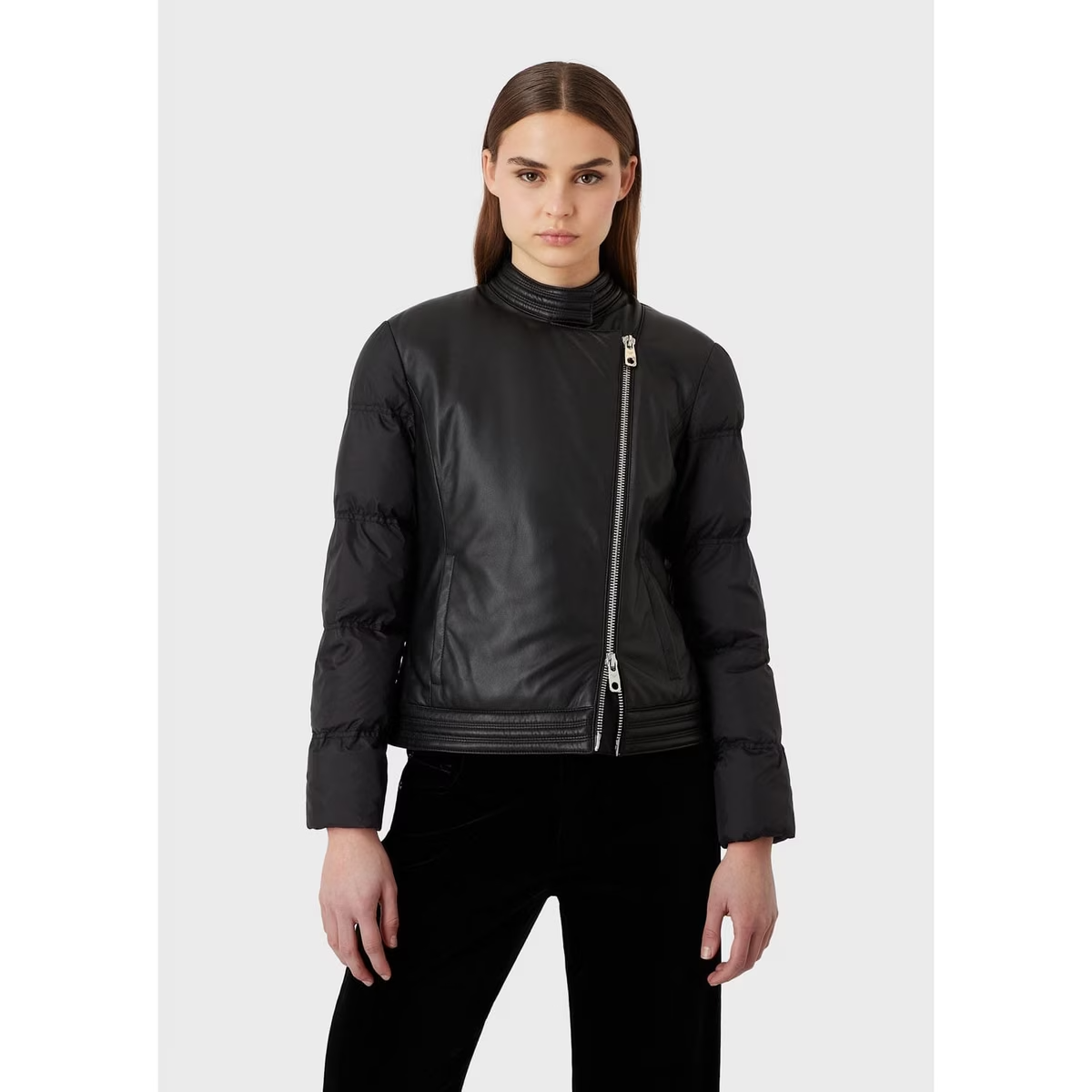 Womens Emporio Armani Leather Biker Jacket Size 8 Small