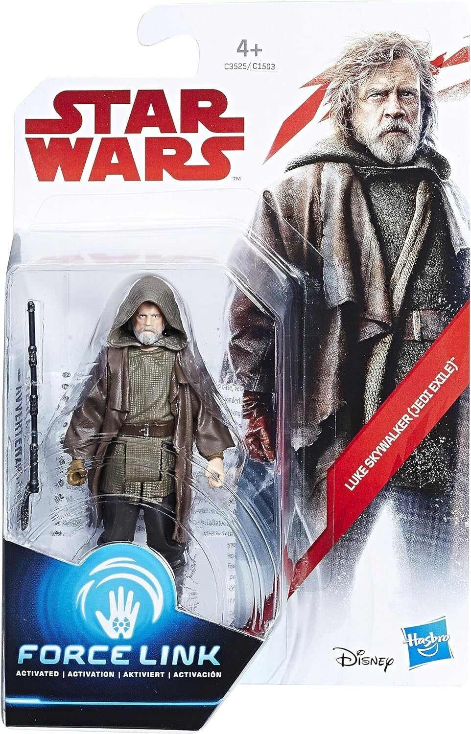 STAR WARS C3525EL2 Luke Skywalker Jedi Exile Force Link Figure