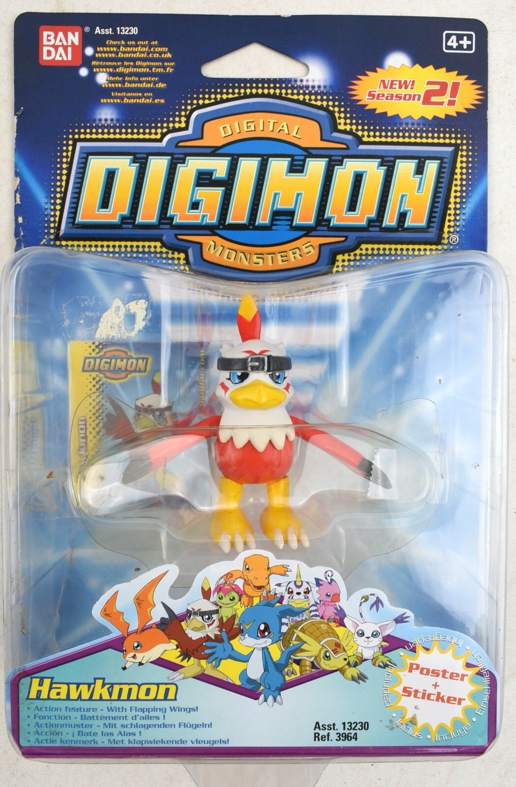 Digital Digimon Monsters - HAWKMON - Vintage 90's Figure (by Bandai)   *RARE*