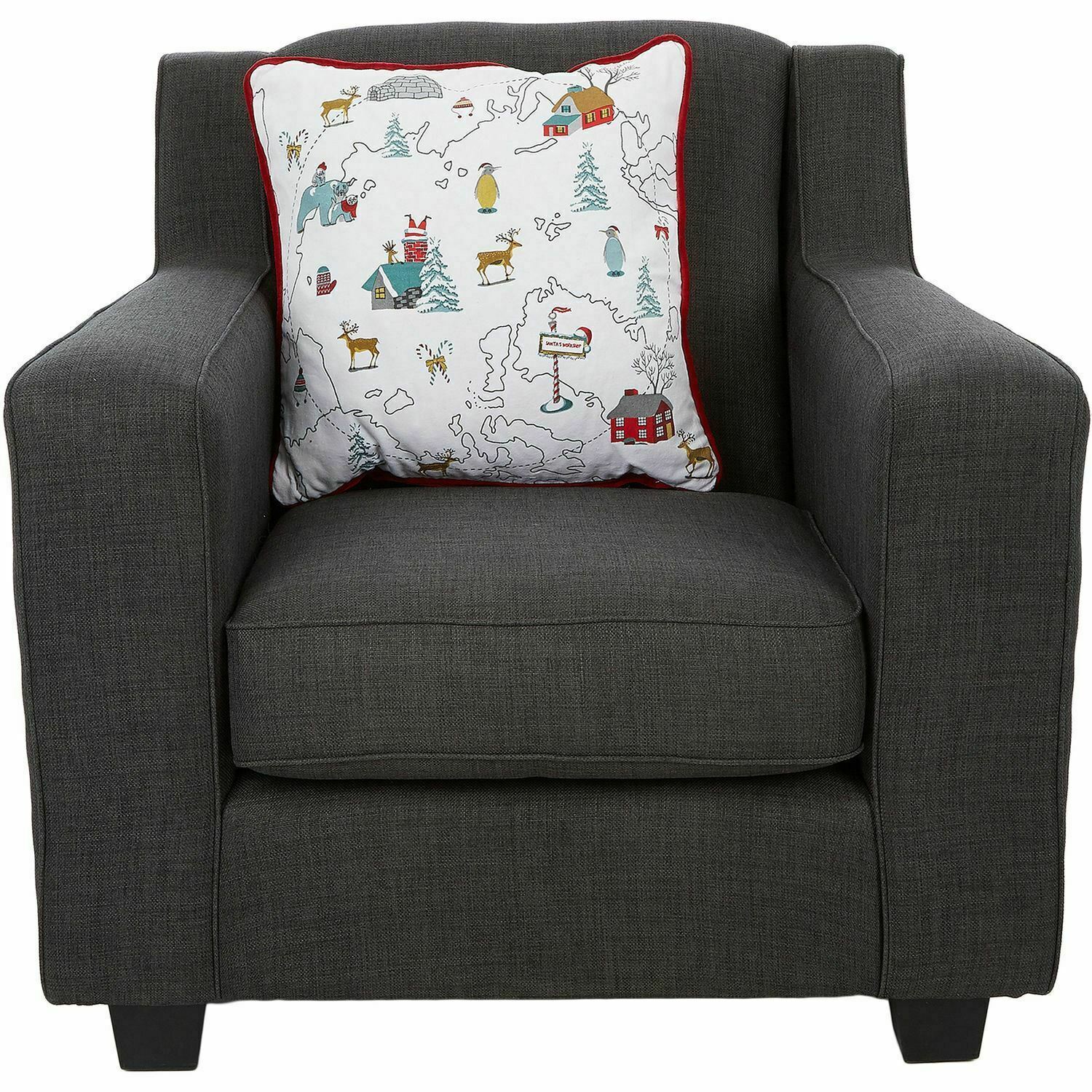 AMELIE HOME Red & White Arctic Print Duck Feather Festive Cushion 45x45cm