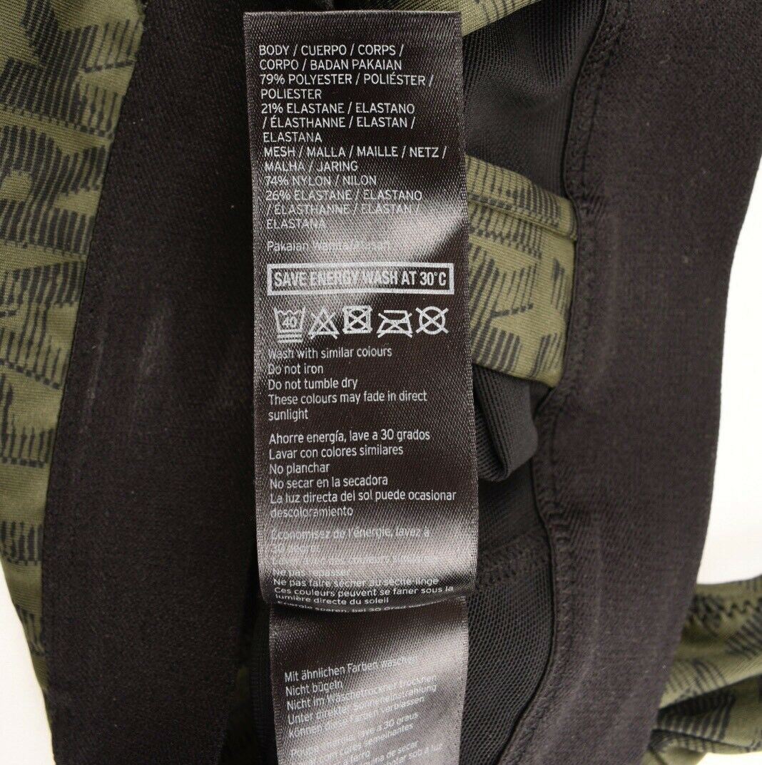 IVY PARK Women's Medium Support Breathable Bra, Olive Green/Black, size SMALL