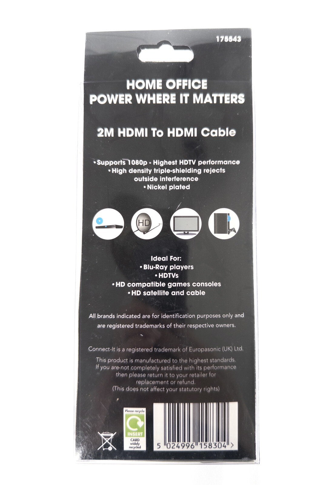 CONNECT-IT 2M HDMI To HDMI Cable HD1080p