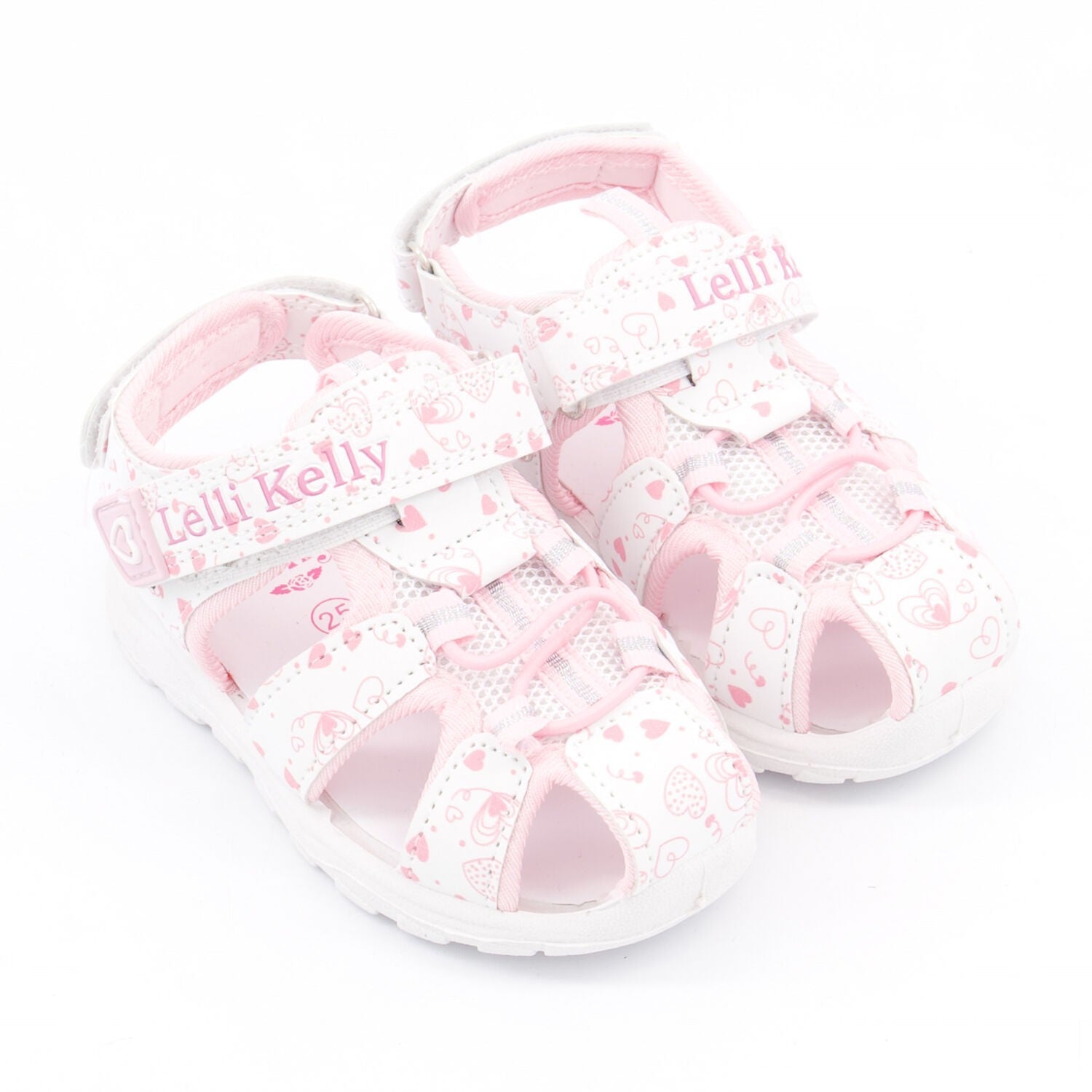 Lelli Kelly White Heart Patterned Caged Sandals Size Infant 10  RRP £39.90  NEW