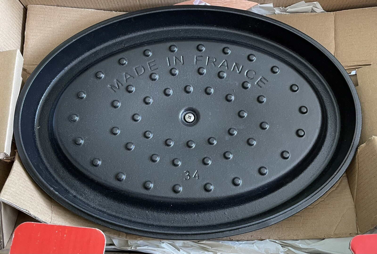 FISSLER Series ARCANA Cast Iron 34cm Black Oval Pot Lid - New Lid ONLY