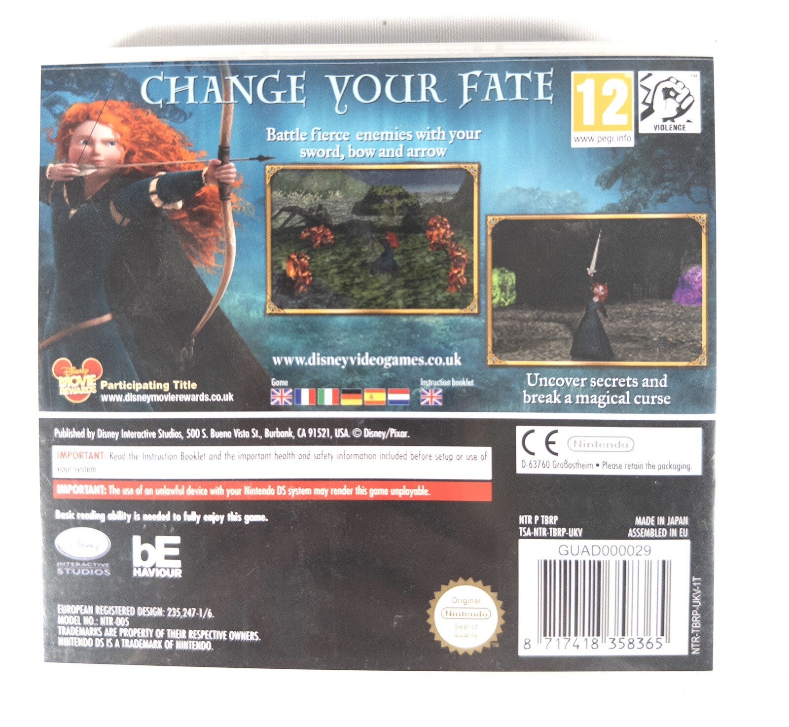 NINTENDO DS- DISNEY PIXAR- BRAVE Game