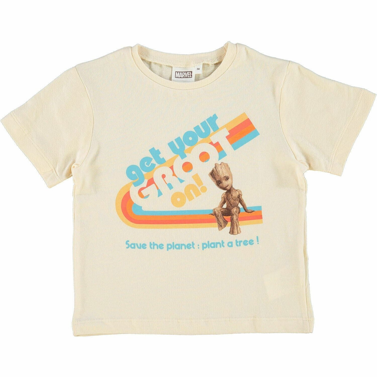 MARVEL Boys Girls Guardians of The Galaxy T-shirt, Beige, size 3 years