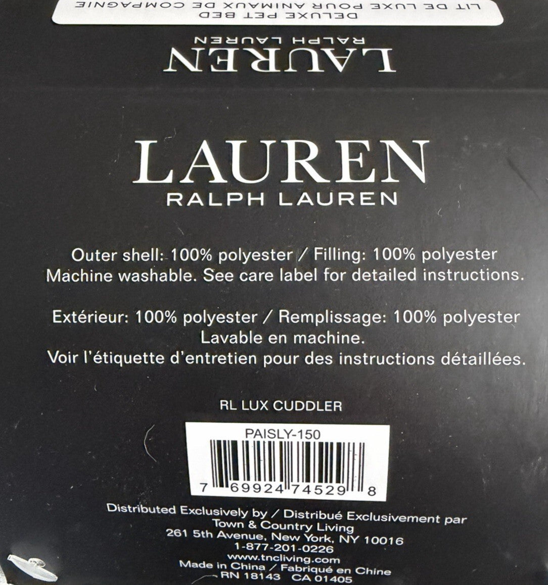 Lauren Ralph Lauren Cream Paisley Pattern Pet Bed 61x50cm