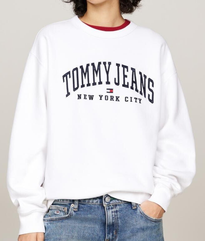 Womens Tommy Jeans Varsity Crew Neck Sweatshirt UK12 Medium