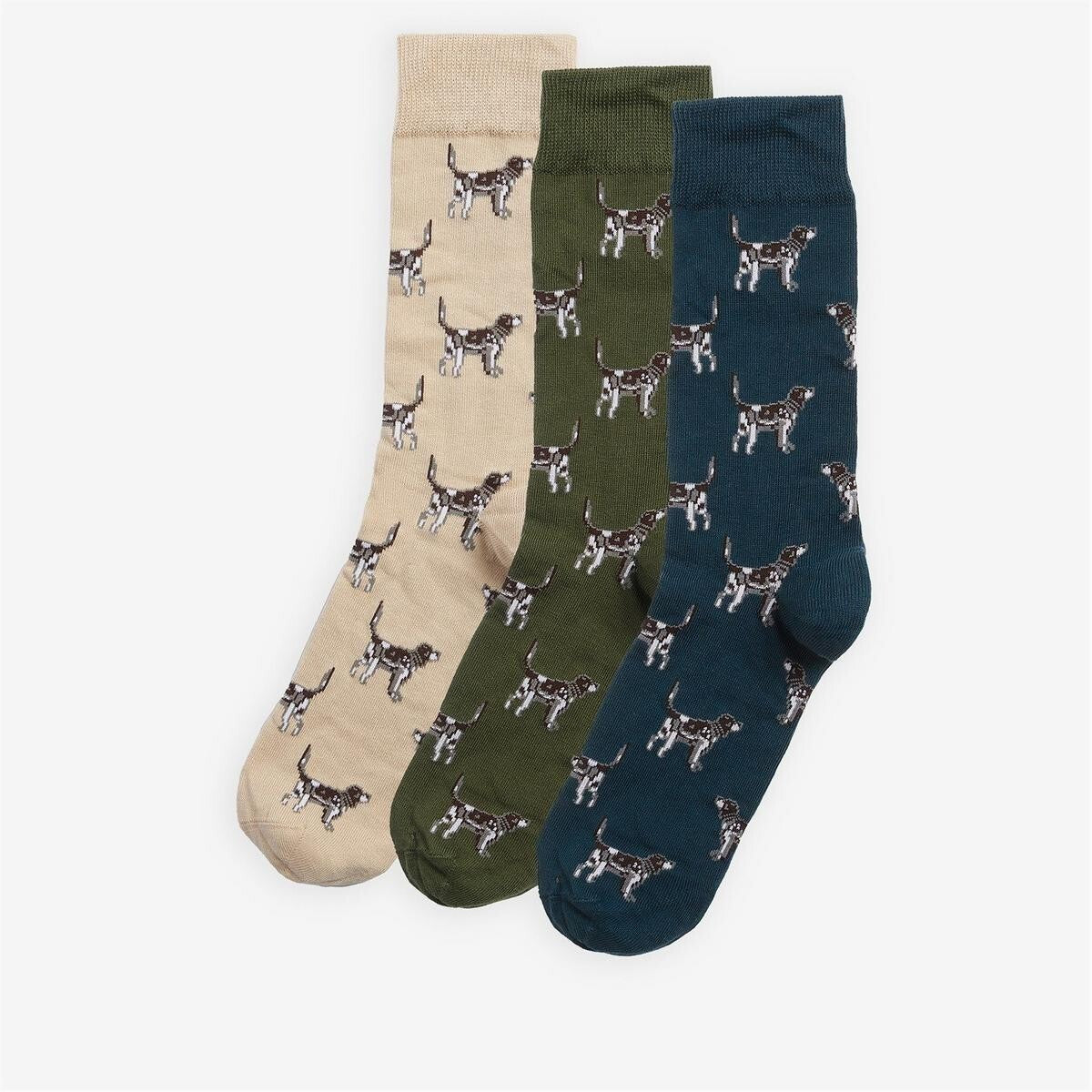 Barbour Mens Socks - Pointer Dog Gift Set - 3 Pack - Adult 7-11 New