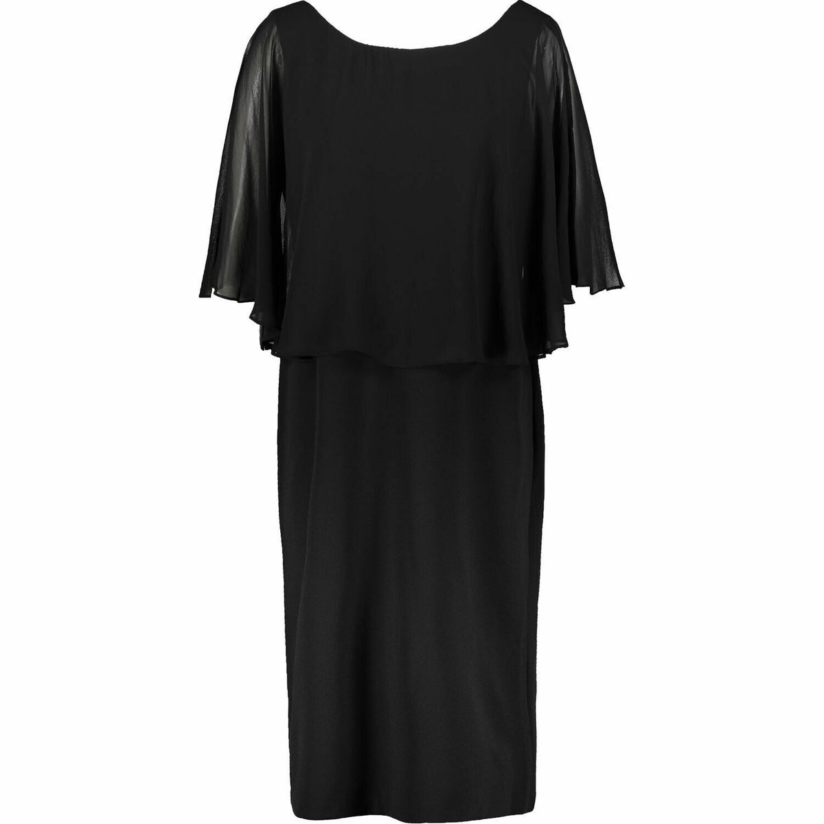CONNECTED APPAREL Womens Black Blouson Midi Dress, size UK 10