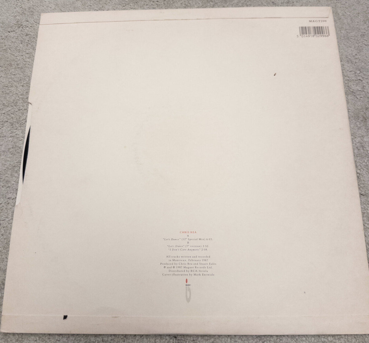 CHRIS REA- Lets Dance Vinyl LP 1987
