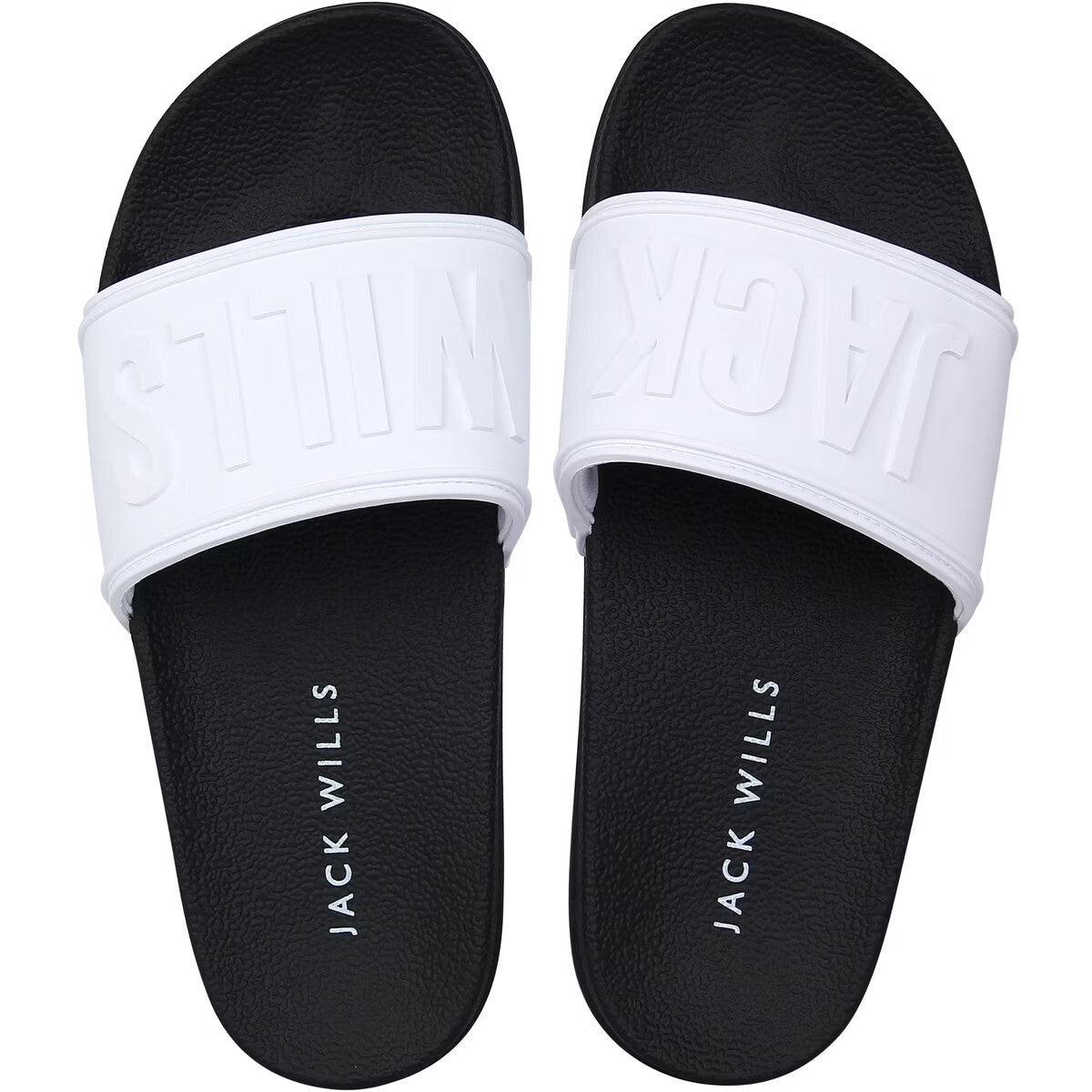 Womens Jack Wills Logo Winsford Sliders White and Black Size UK 3 - 4