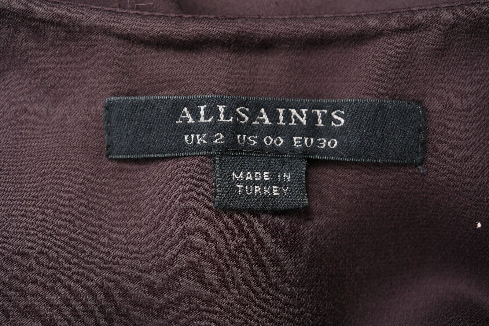 ALLSAINTS Women's ANNIS Drape Front Dress, Merlot Red/Black; size UK 2
