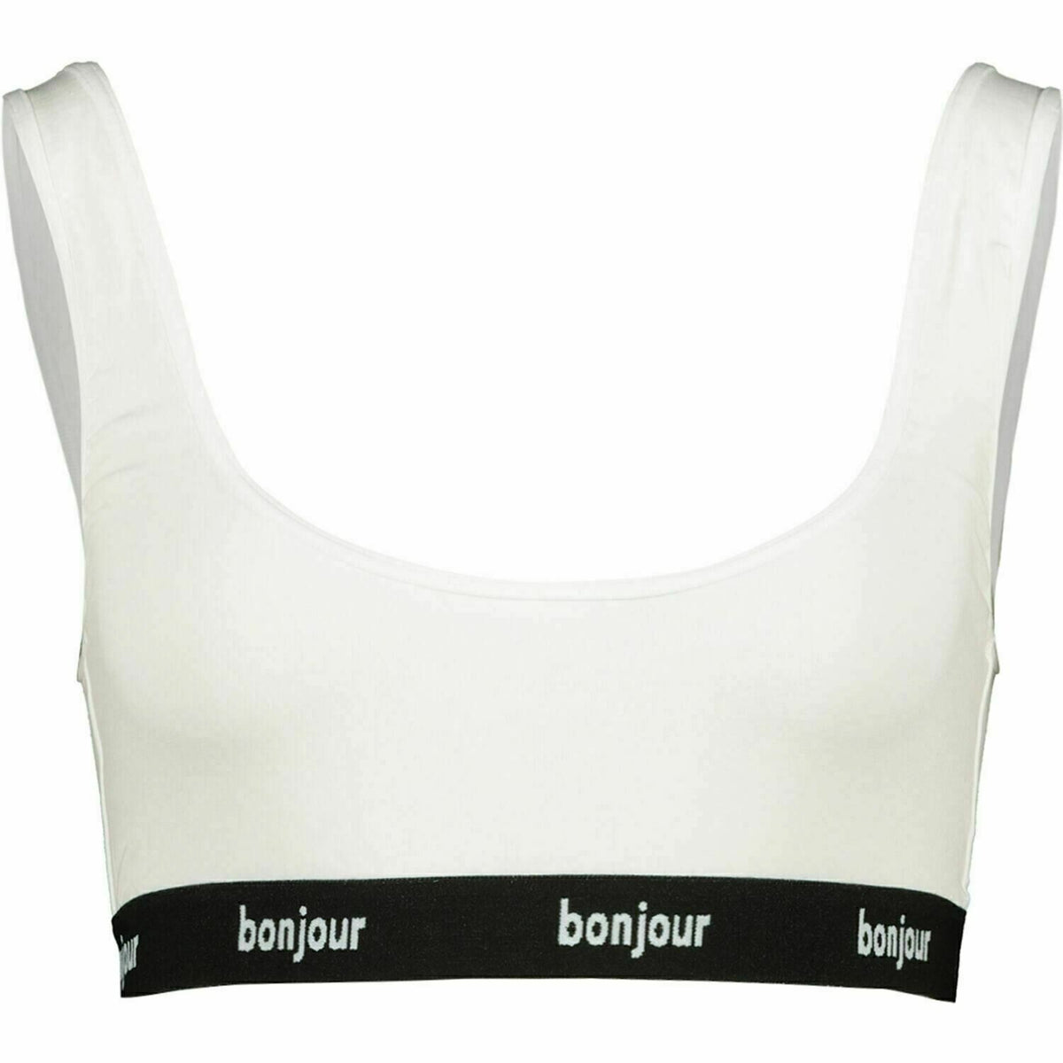 COSABELLA Womens Alyssa Low Scoop Neck Bralette, White, size S (Made in Italy)