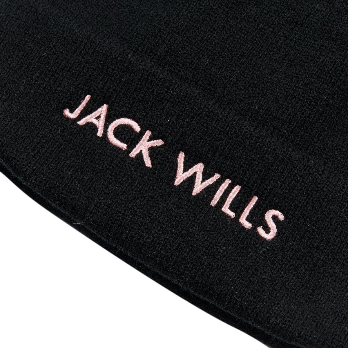 Jack Wills Beanie Hat Mens Black White Logo One Size Brand New