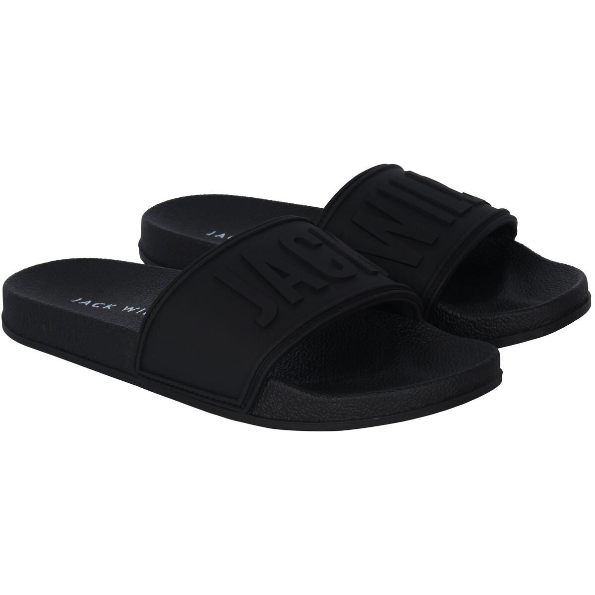 Womens Jack Wills Logo Winsford Sliders Black Size UK 3 - 4