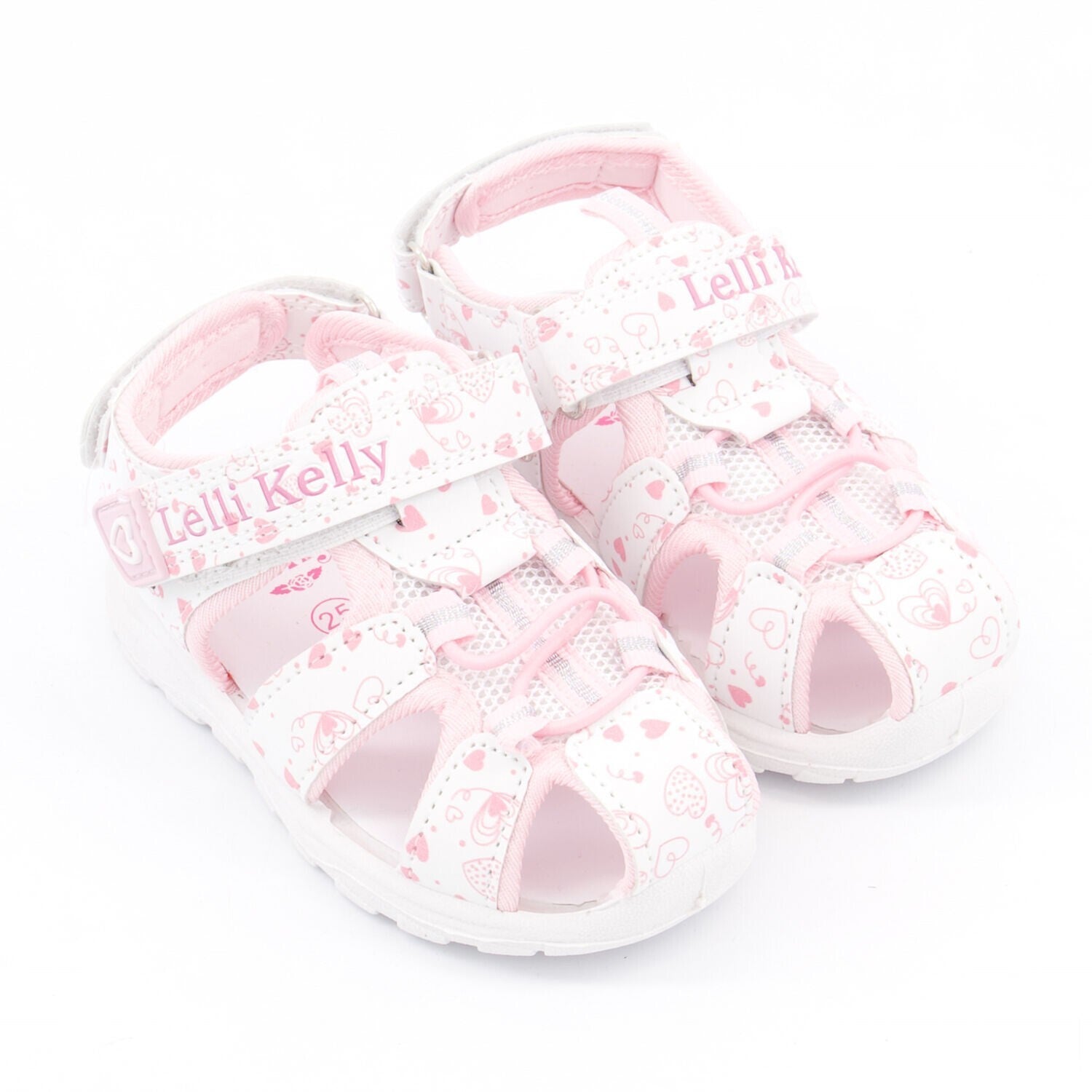 Lelli Kelly White Heart Patterned Caged Sandals Size Infant 10  RRP £39.90  NEW