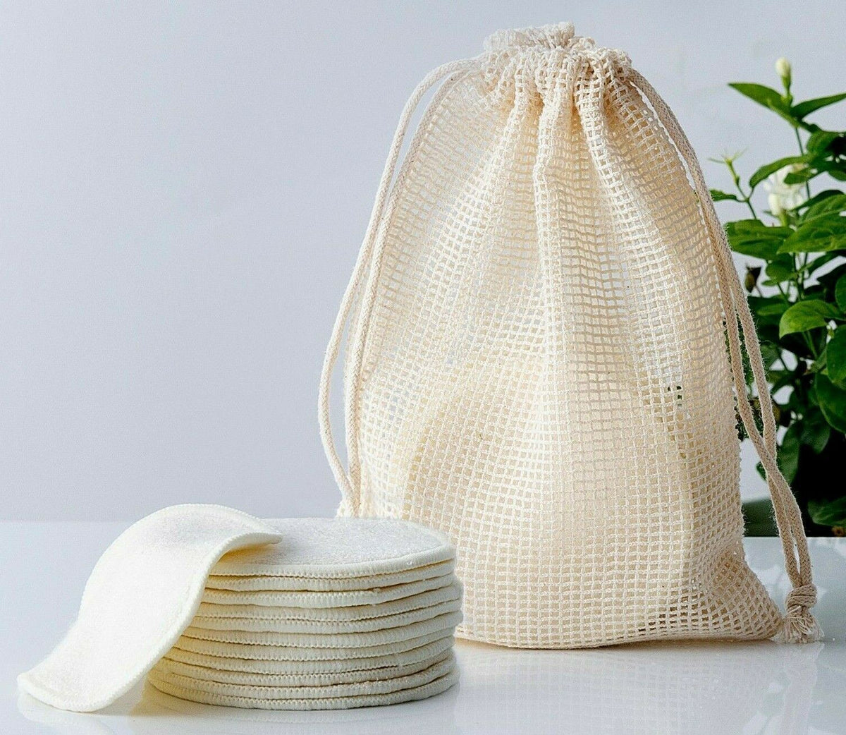 20Pcs Reusable Eco Friendly Bamboo Make Up Remover Cleansing Pads & Laundry Bag