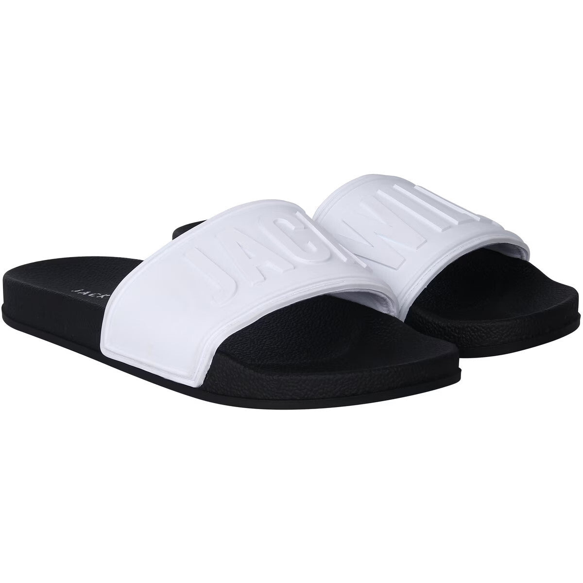 Womens Jack Wills Logo Winsford Sliders White and Black Size UK 3 - 4